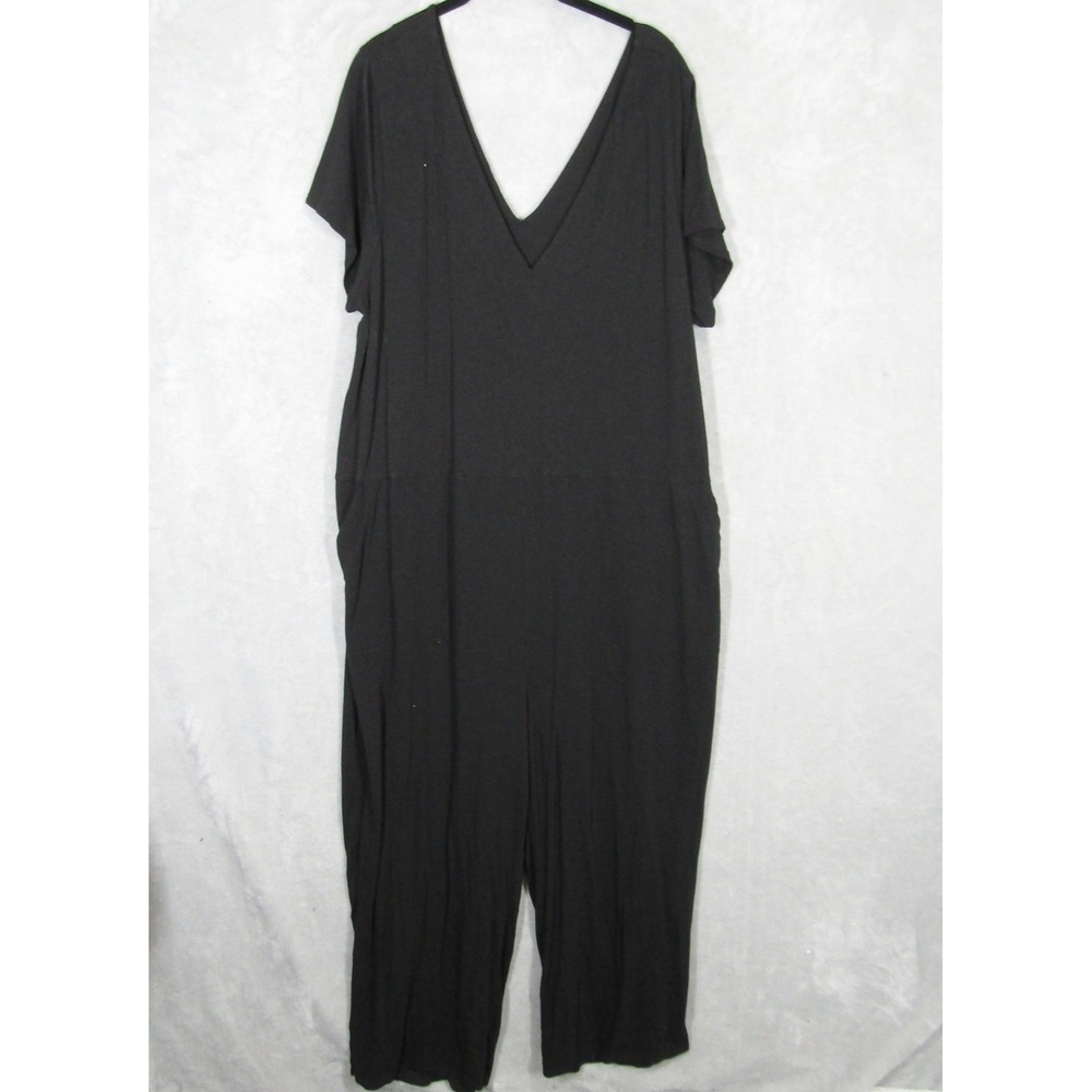 Universal Standard Black Pima Cotton Modal V-Neck Jumpsuit Size M (16-18)